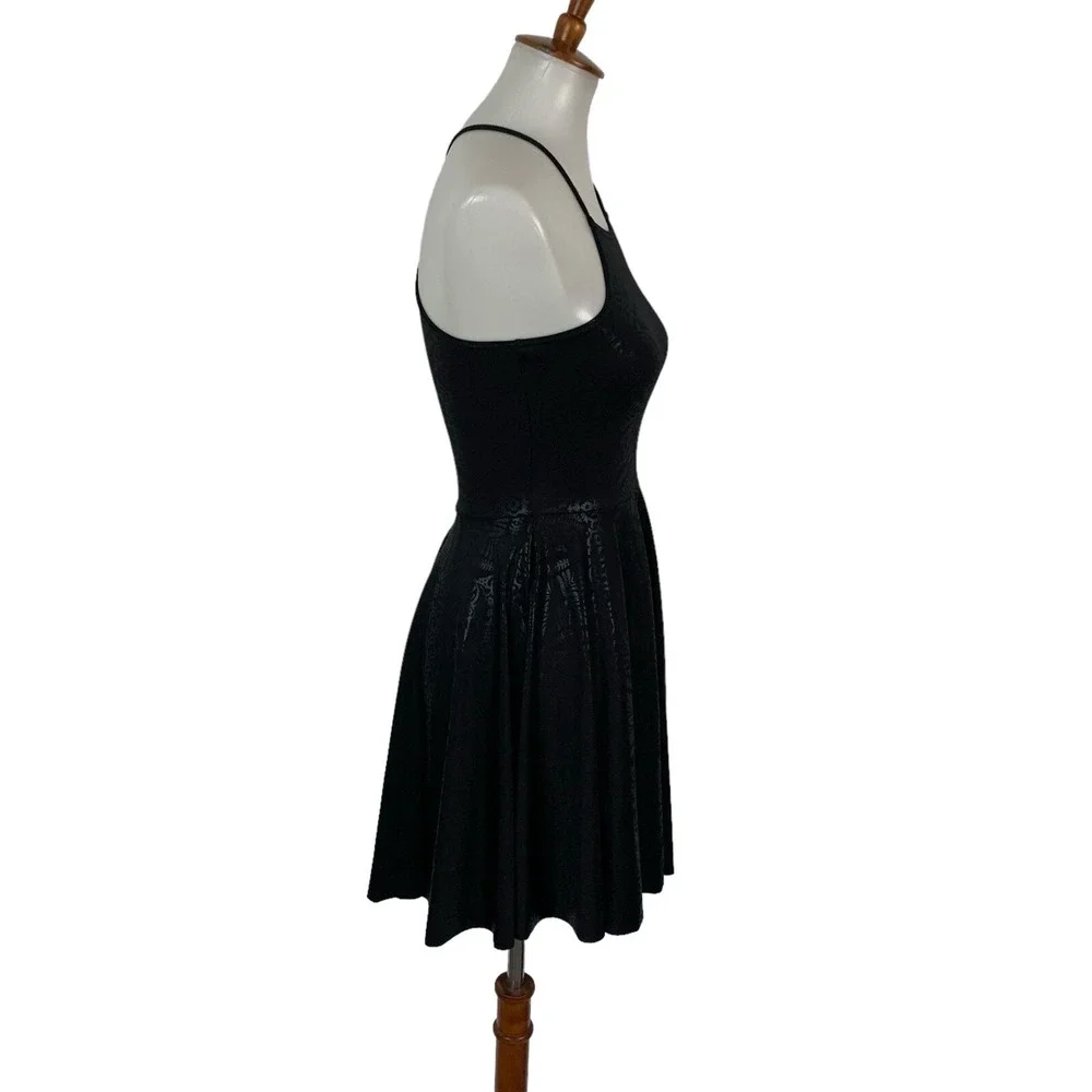 Blackmilk Women's Skater Dress Small Black Stretch Gothic Y2K Party Mini
